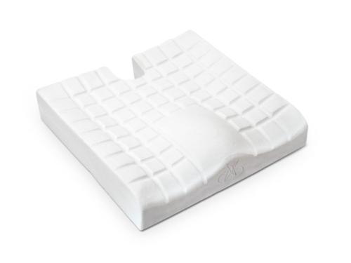 SQUARE VISCOELASTIC PRESSURE RELIEF CUSHION WITH MEMORY FOAM AND COCCYX CUT-OUT