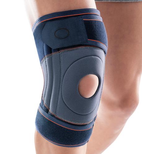 Wrap-around-Knieorthese mit seitlichen Stabilisatoren