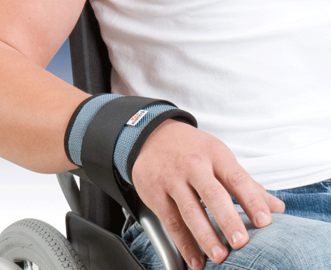 Wrist immobilisation sling in bed or chair (unit)