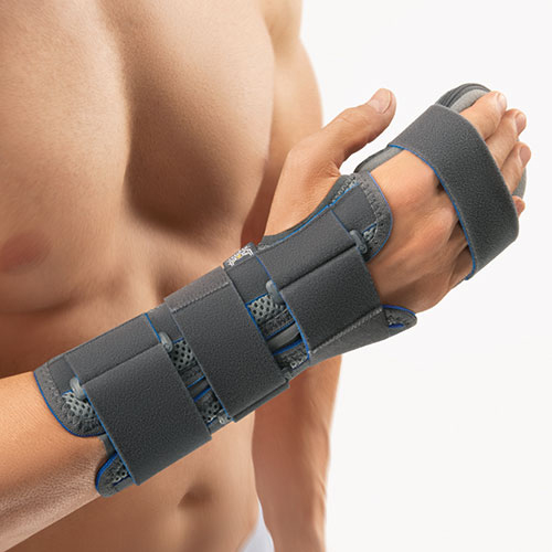 Long immobilization orthosis of the wrist and fingers without thumb
