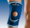 NEOPRENE KNEE SUPPORT WITH OPEN KNEECAP, LATERAL STABILISERS AND SILICONE KNEEPAD Colours : Blue