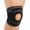 Knee brace with half-lateral elastic and breathable straps