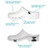 Cushioned, anatomical and antistatic clogs for professional use