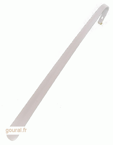 White lacquered metal shoehorn, 220 gr, 62 cm