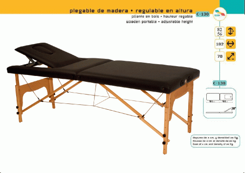 Folding massage table Wood