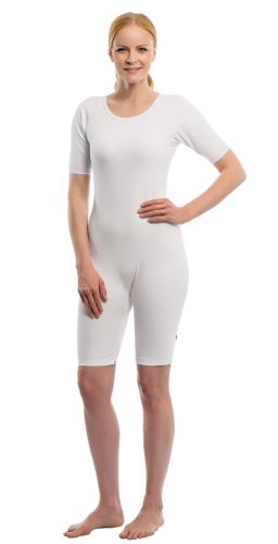 Incontinence protection body-shorts with leg opening