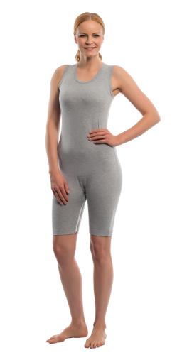 Sleeveless bodysuit with leg zip