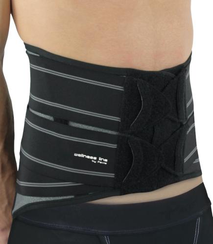 Lumbar support belt brace (33 cm) (lumbosacral) with removable stabilisers
