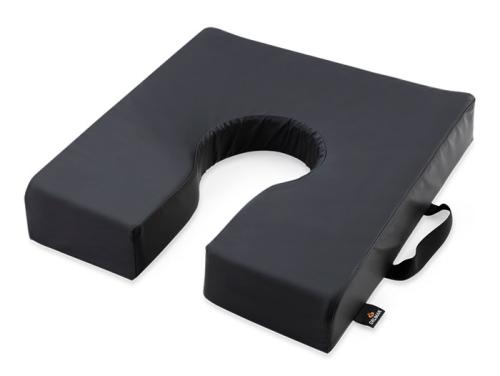 Visco-elastic anti-bedsore cushion with horseshoe shape memory