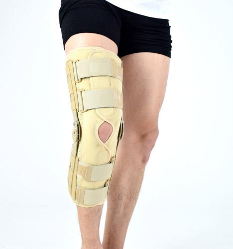Long bicentrical open knee brace