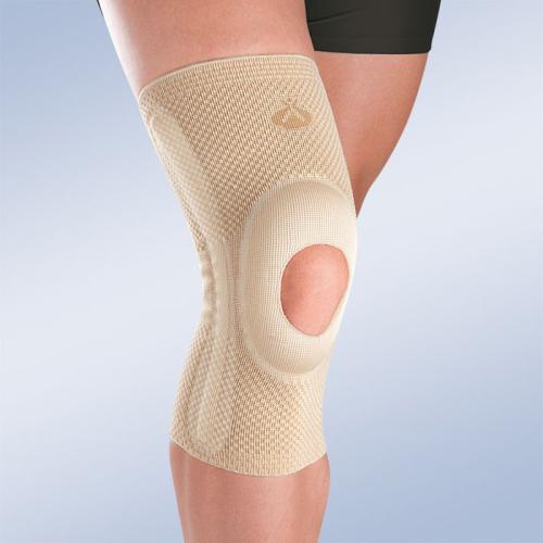 BREATHABLE ELASTIC KNEE SUPPORT WITH OPEN KNEECAP, SILICONE PAD AND LATERAL STABILISERS Rodi-3D sss