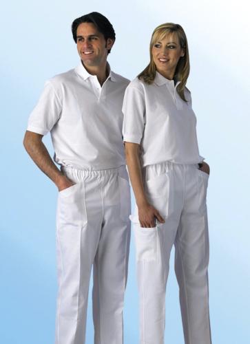 Unisex white trousers for healthcare professionals