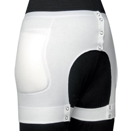 Hip Protector pants with integrated protectors, buttoned