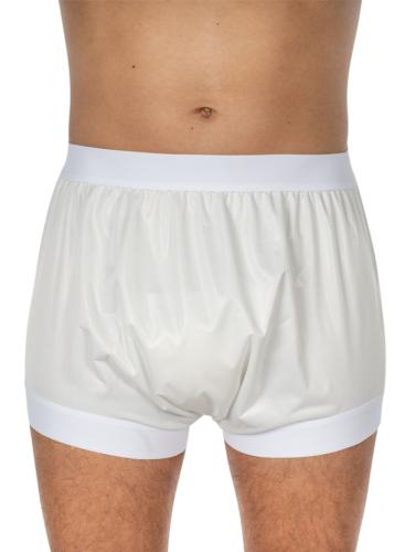 Pull-on style PU brief protection for severe urinary and faecal incontinence