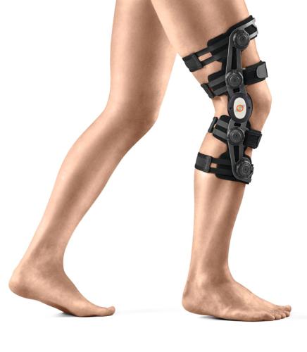 Knee orthosis for guidance and dynamic stabilisation with innovative twist lock system Genudyn Ci Novel (LCA LCP LLE LLI)