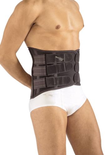 Lumbar spinal support made of soft, elastic material