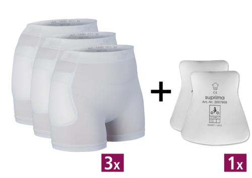 3 Hip protectors with 2 pads  (with protection pads)