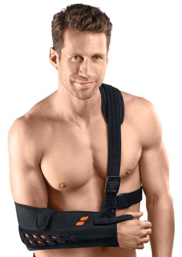 Shoulder joint brace for immobilisation. With body strap for fixation. Omo-Hit Immobil