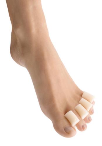 Separadores de dedos del pie en espuma (quiropodia o inauguración de las unas)