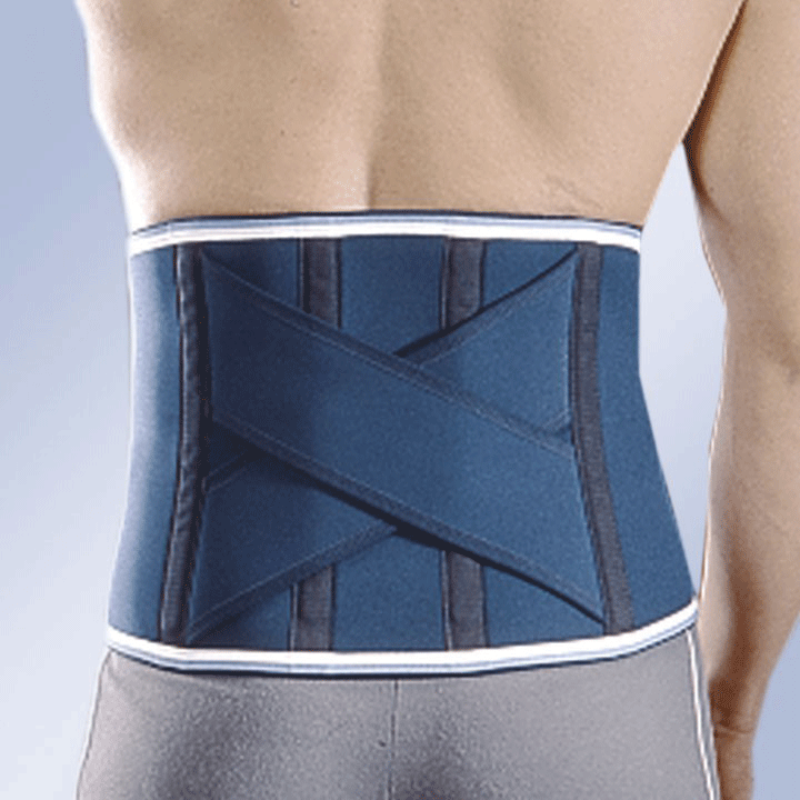 Neoprene cross-braced lumbar support belt