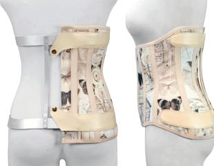 Custom-made back brace for spinal immobilisation corset goural