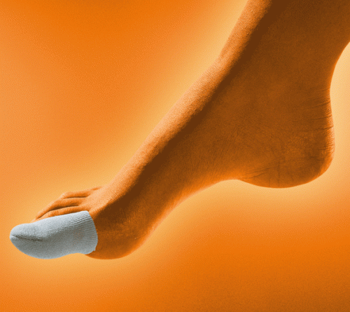 Capuchon gel digital de protection de l'orteil recouvert de tissu