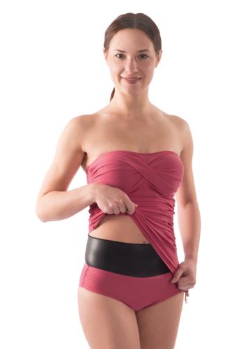 Ostomy lingerie belt Conceals and secures the colostomy bag