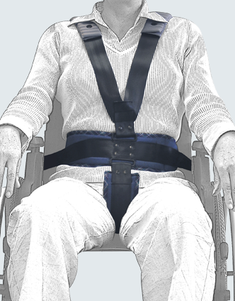 Brace-belt “SLIM “Y and pelvic for wheel chair