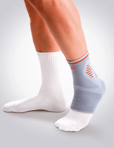 Elastic ankle support with gel pads