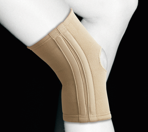 Elastic knee support with reinforcements